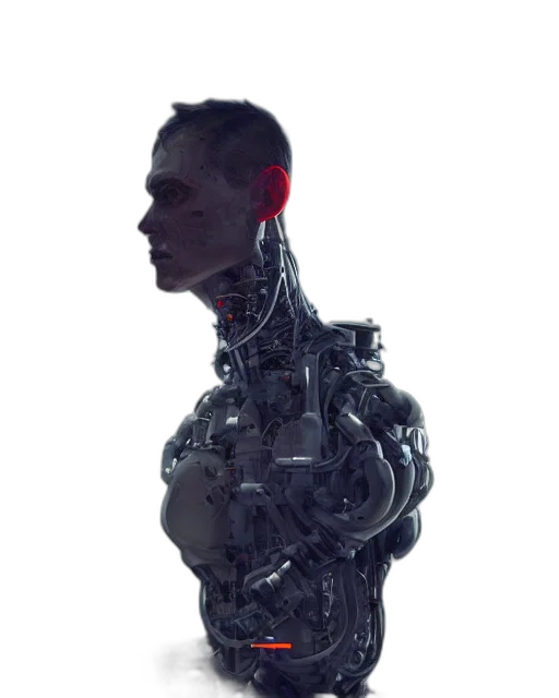 robot, face, cyberpunk, concept art transparent PNG cut-out