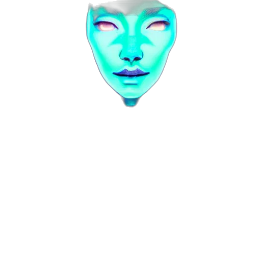 mask, face, robot, creature, vaporwave, pixel art, 3d render, concept art transparent PNG cut-out
