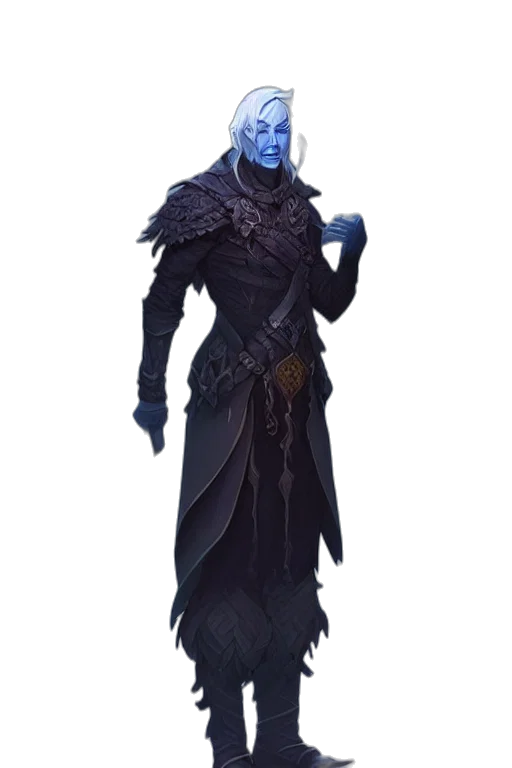 staff, mask, creature, concept art, fantasy art, comic book art, pixel art, blue transparent PNG cut-out
