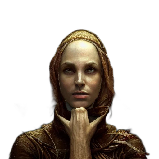 face, staff, crown, jacket, concept art, fantasy art, photorealistic, comic book art transparent PNG cut-out