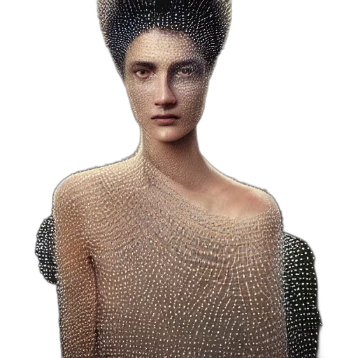 hair, hat, dress, face, photorealistic, 3d render, cyberpunk, fantasy art transparent PNG cut-out