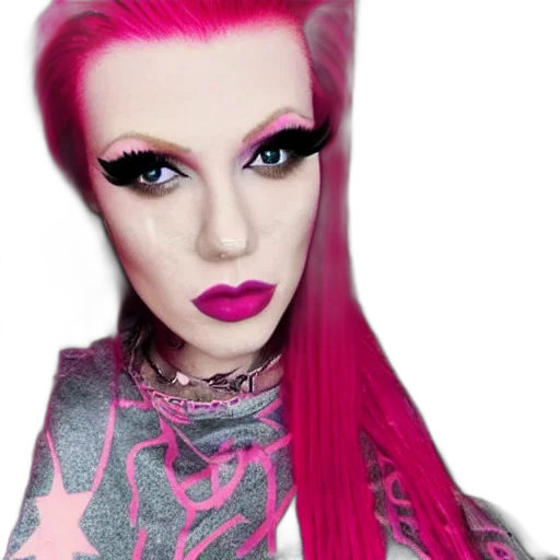 hair, photorealistic, 3d render, cartoon, cyberpunk, outer space, neon, colorful transparent PNG cut-out