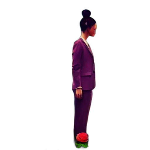 staff, jacket, shoes, umbrella, 3d render, concept art, vaporwave, photorealistic transparent PNG cut-out