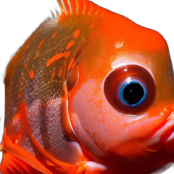 animal, creature, face, mask, photorealistic, photo, close, goldfish transparent PNG cut-out
