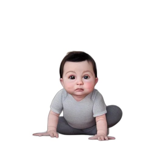 face, creature, photorealistic, 3d render transparent PNG cut-out