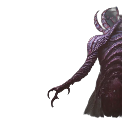 creature, dress, mask, staff transparent PNG cut-out