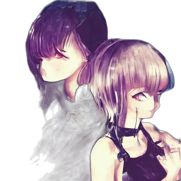mask, face, watercolor, anime, cyberpunk, concept art, neon lights, outer space transparent PNG cut-out