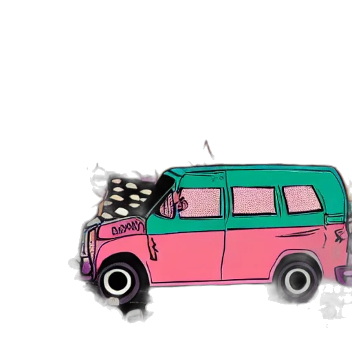 car, concept art, vaporwave, cartoon, pixel art, city street, pastel, neon transparent PNG cut-out