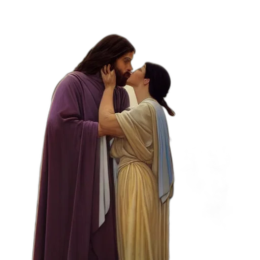 dress, snow, jesus, kissing transparent PNG cut-out