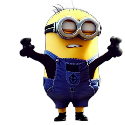 staff, 3d render, cartoon, minion transparent PNG cut-out