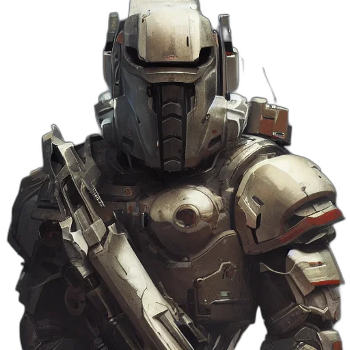 robot, weapon, face, concept art transparent PNG cut-out