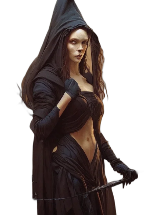 dress, mask, staff, fantasy art transparent PNG cut-out