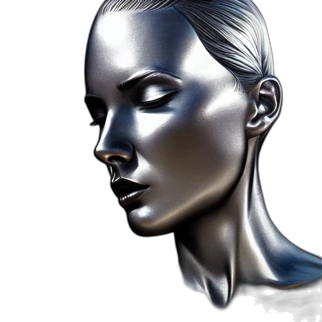 face, jewelry, mask, robot, photorealistic, 3d render, concept art, fantasy art transparent PNG cut-out