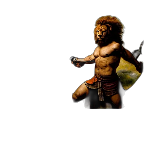 animal, sword, staff, fantasy art transparent PNG cut-out
