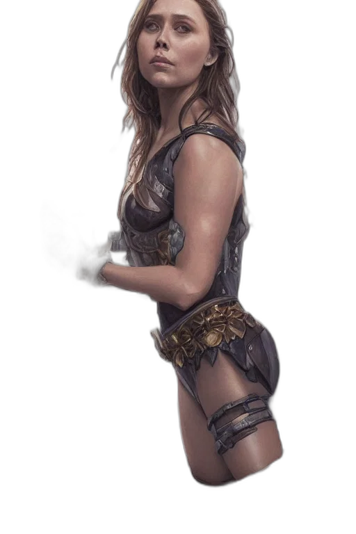 dress, staff, weapon, fantasy art transparent PNG cut-out