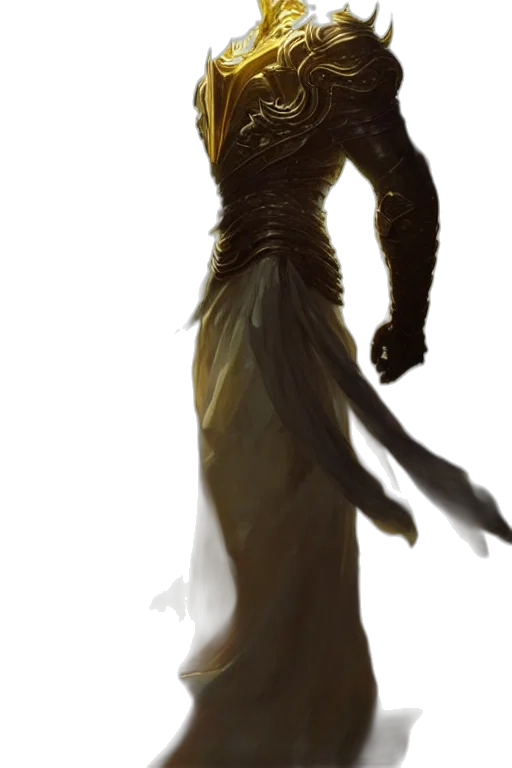 dress, creature, staff, mask transparent PNG cut-out