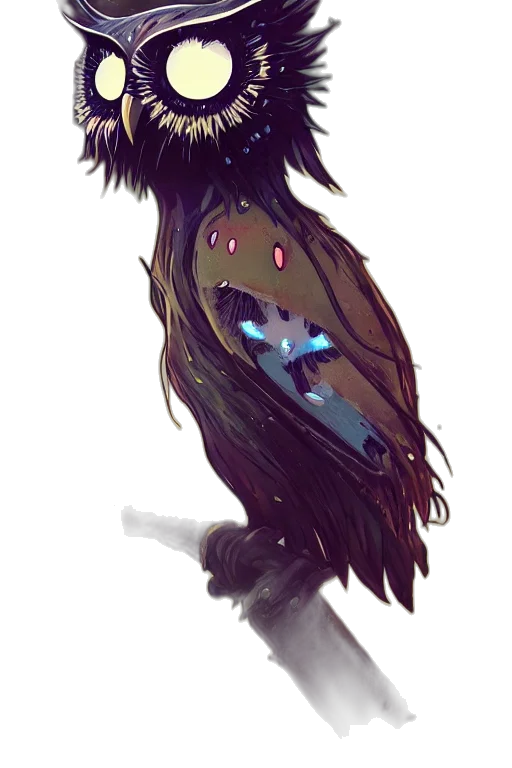 creature, jacket, staff, mask transparent PNG cut-out