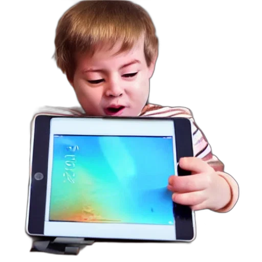 little, kid, breaks, his, ipad, crying transparent PNG cut-out