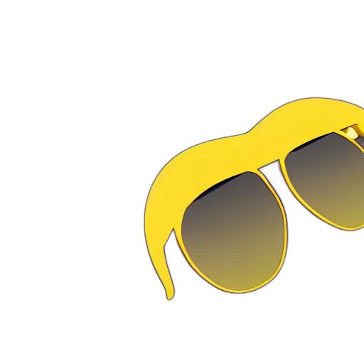 3d render, golden, lemon, wearing, sunglasses, beach, high, octane transparent PNG cut-out