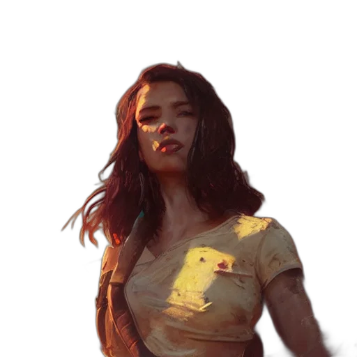 face, dress, concept art, comic book art transparent PNG cut-out