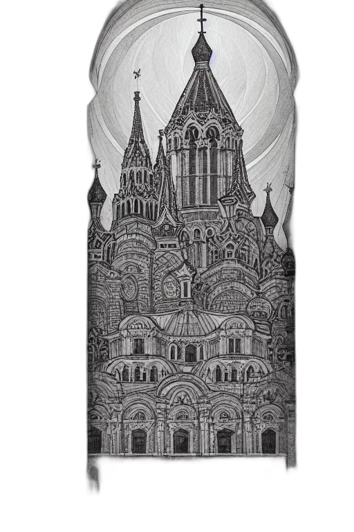 dress, building, concept art, pencil sketch transparent PNG cut-out