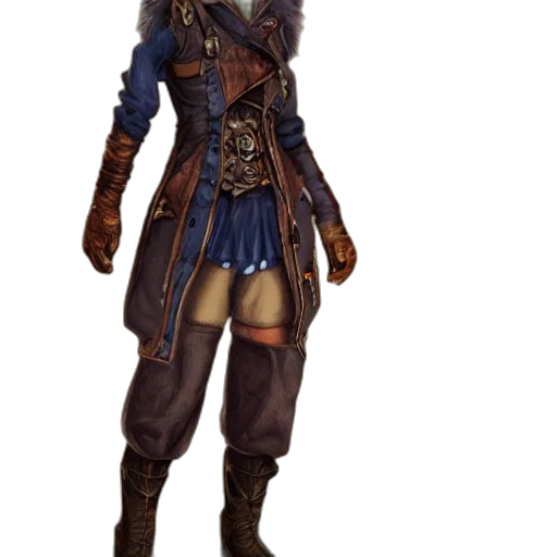 jacket, staff, concept art, fantasy art transparent PNG cut-out