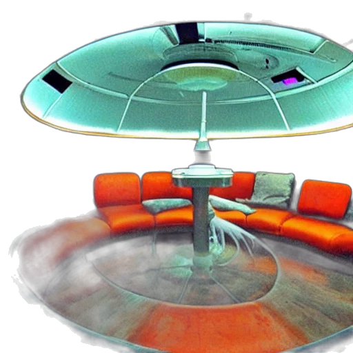 furniture, 3d render, concept art, outer space transparent PNG cut-out