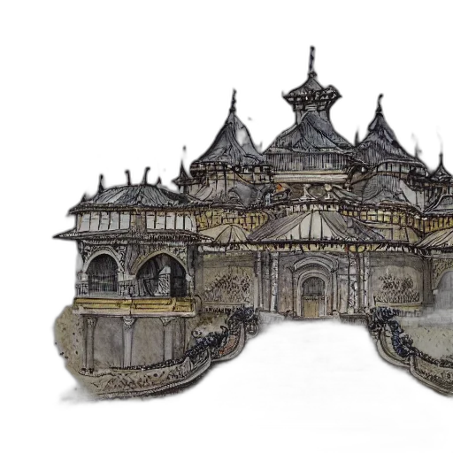 crown, building, concept art, 3d render transparent PNG cut-out