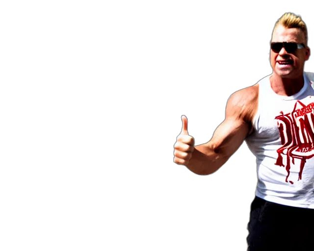 duke, nukem, tank, top, sunglasses, drinking, vodka, doing transparent PNG cut-out