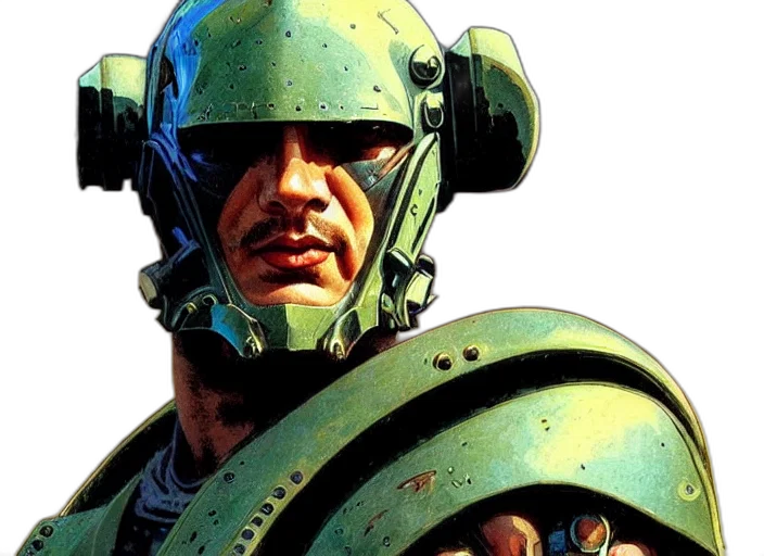 robot, face, comic book art, concept art transparent PNG cut-out