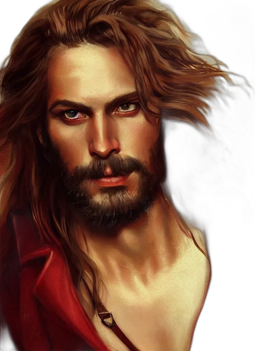 face, photorealistic, fantasy art, oil painting, comic book art, red, portrait, painting transparent PNG cut-out