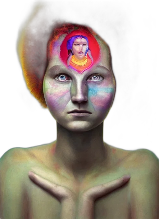 face, mask, crown, jewelry, concept art, photorealistic, fantasy art, vaporwave transparent PNG cut-out