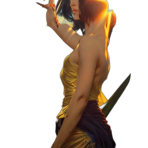 sword, staff, weapon, dress transparent PNG cut-out