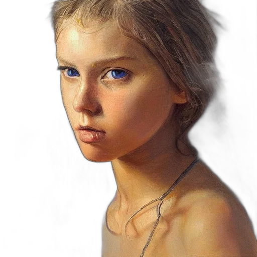 face, jewelry, dress, photorealistic, oil painting, fantasy art, concept art, blue transparent PNG cut-out