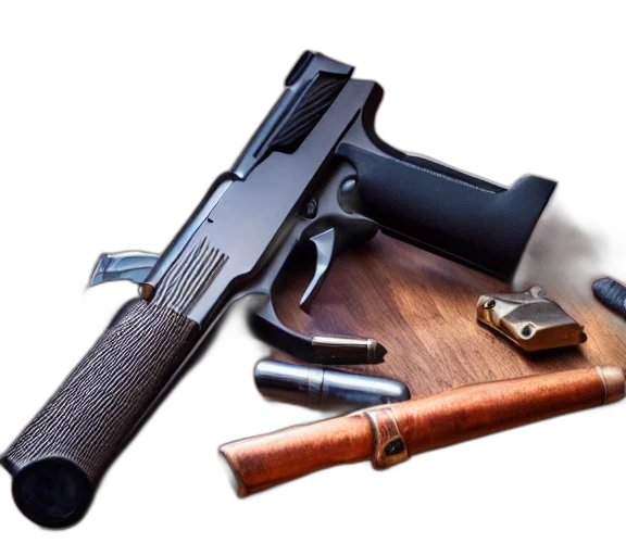weapon, 3d render, photorealistic, full, shot, photo, pistol, gun transparent PNG cut-out