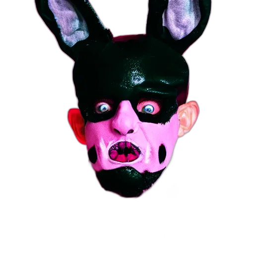 mask, face, creature, hat, vaporwave, 3d render, watercolor, concept art transparent PNG cut-out