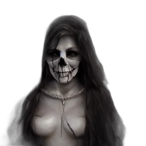 face, mask, jewelry, creature, fantasy art, photorealistic, concept art, pencil sketch transparent PNG cut-out