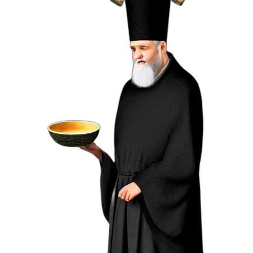 hat, staff, gray, haired, orthodox, priest, cassock, censer transparent PNG cut-out