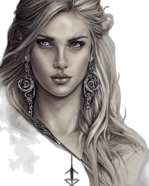 face, jewelry, fantasy art, photorealistic, concept art, comic book art, blue, monochrome transparent PNG cut-out