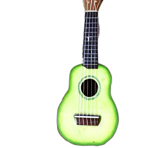 weapon, 3d render, photorealistic, watercolor, concept art, green, avocado, ukulele transparent PNG cut-out