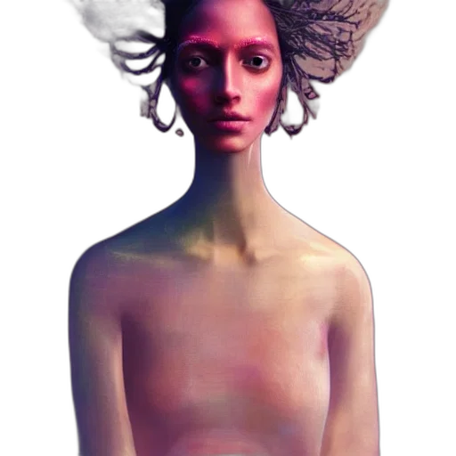 hair, dress, face, crown, photorealistic, concept art, fantasy art, 3d render transparent PNG cut-out