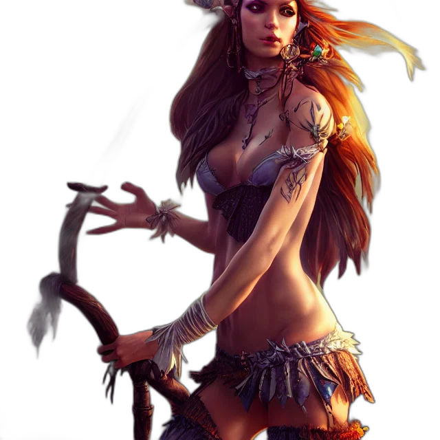 staff, jewelry, creature, dress, fantasy art, concept art, photorealistic, pixel art transparent PNG cut-out