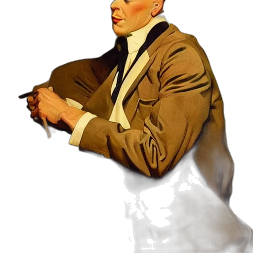 jacket, staff, face, concept art, photorealistic, comic book art, cartoon, earth tones transparent PNG cut-out
