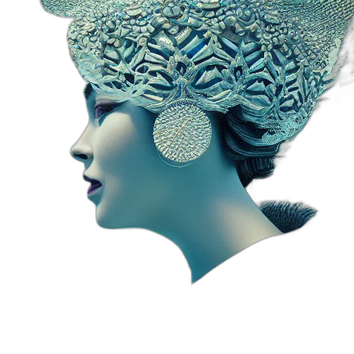 hat, crown, jewelry, mask, 3d render, photorealistic, concept art, fantasy art transparent PNG cut-out