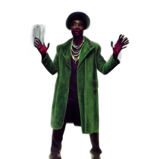 jacket, staff, hat, concept art transparent PNG cut-out