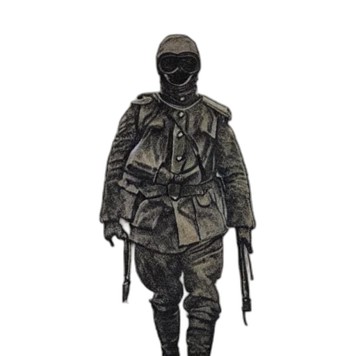 jacket, mask, staff, weapon transparent PNG cut-out