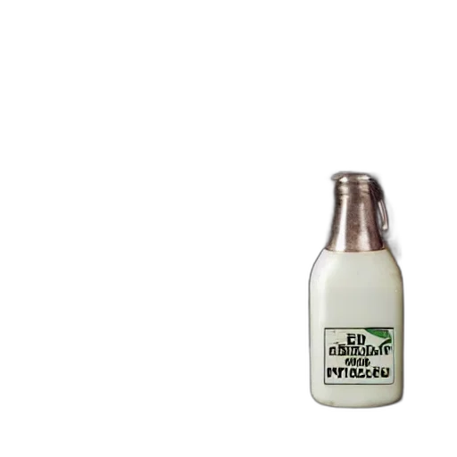 bottle, food, animal, hair, 3d render, green, milk, over transparent PNG cut-out