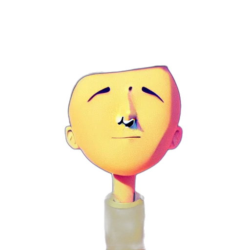 face, mask, staff, robot, 3d render, cartoon, concept art, vaporwave transparent PNG cut-out