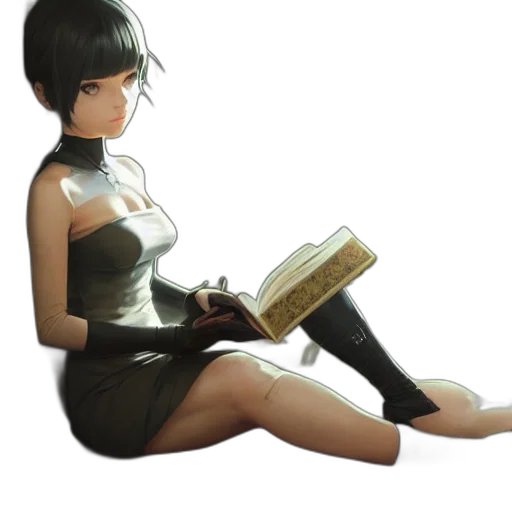 dress, robot, staff, weapon, concept art, fantasy art, 3d render, comic book art transparent PNG cut-out