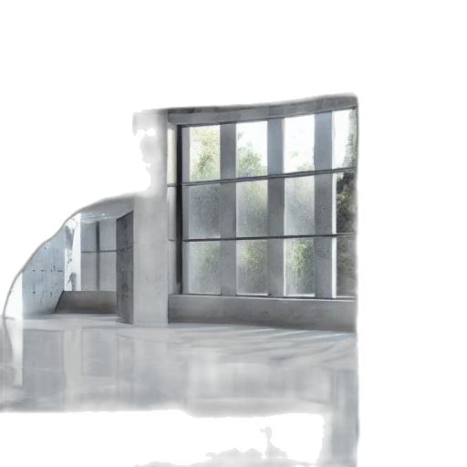 building, furniture, umbrella, 3d render transparent PNG cut-out